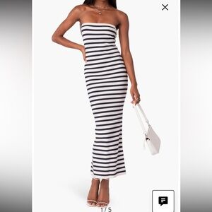 Edikted Knit Back Slitted Maxi Dress